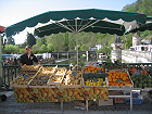 The weekly market at Brantome